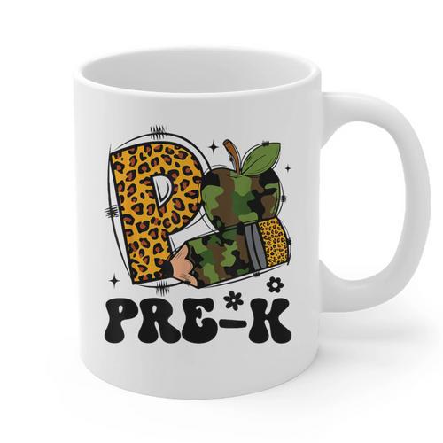 Cute Camo Pre K Back To School Teacher Kid Preschool Graphic Print Coffee Mug - teacherstshirts.com AU