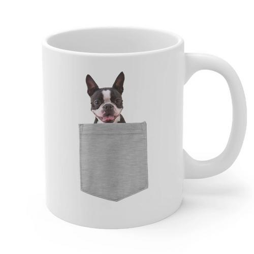 Dog In Your Pocket Boston Terrier For Men Women Girls Kids Graphic Print Coffee Mug - Bostonterriersmerch.com