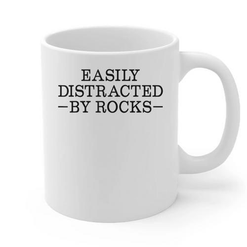 Easily Distracted By Rocks Rock Lover Geology Teacher Graphic Print Coffee Mug - teacherstshirts.com UK