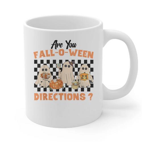 Are You Fall-O-Ween Directions Halloween Ghost Fall Teacher Graphic Print Coffee Mug - teacherstshirts.com