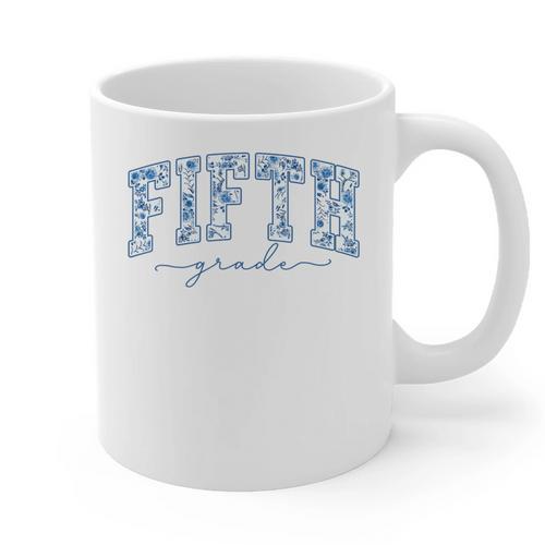 Fifth Grade Toile De Jouy Back To School Teachers Kids Graphic Print Coffee Mug - teacherstshirts.com