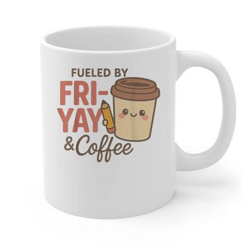 Friyay Teacher Coffee Friday School Cute Fri Yay Graphic Print Coffee Mug - teacherstshirts.com UK
