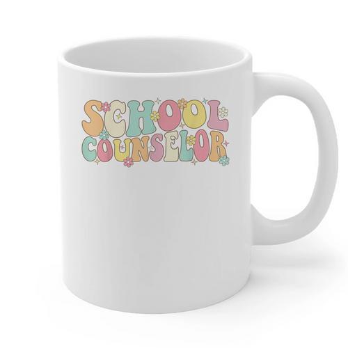 Groovy School Counselor Back To School Teacher Counseling Graphic Print Coffee Mug - teacherstshirts.com AU