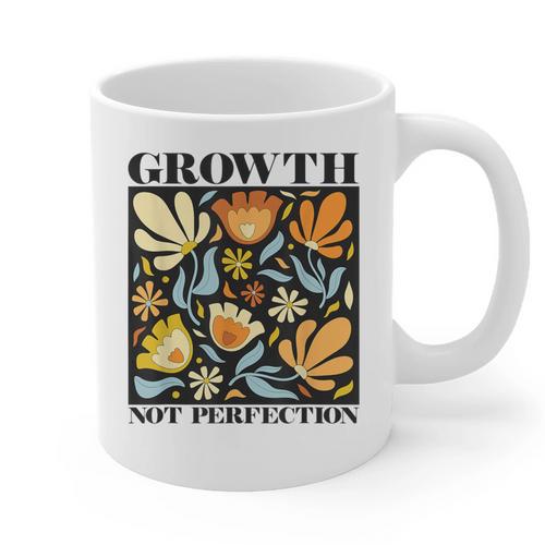 Growth Not Perfection Abstract Florals SPED Teacher Graphic Print Coffee Mug - teacherstshirts.com