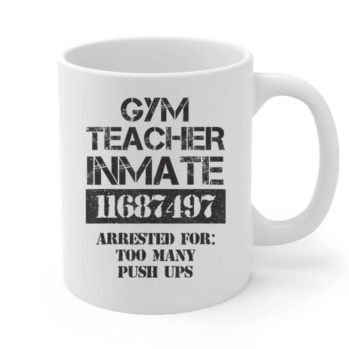 Halloween Gym Teacher Prisoner Costume Graphic Print Coffee Mug - teacherstshirts.com