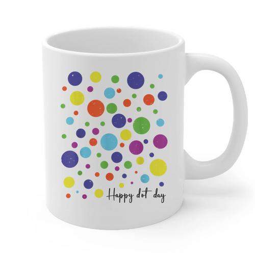 Happy Dot Day 2025 Polka Dot Boys Girls Kids Teacher Dot Day Graphic Print Coffee Mug - teacherstshirts.com