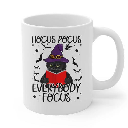 Hocus Pocus Everybody Focus Halloween Teacher For Men Women Graphic Print Coffee Mug - teacherstshirts.com DE