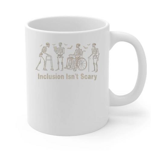 Inclusion Isn't Scary Skeleton Halloween Sped Teacher Premium Tri-Blend Graphic Print Coffee Mug - teacherstshirts.com UK