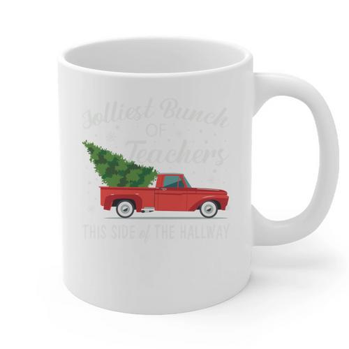 Jolliest Bunch Of Teachers This Side Of The Hallway Graphic Print Coffee Mug - teacherstshirts.com UK
