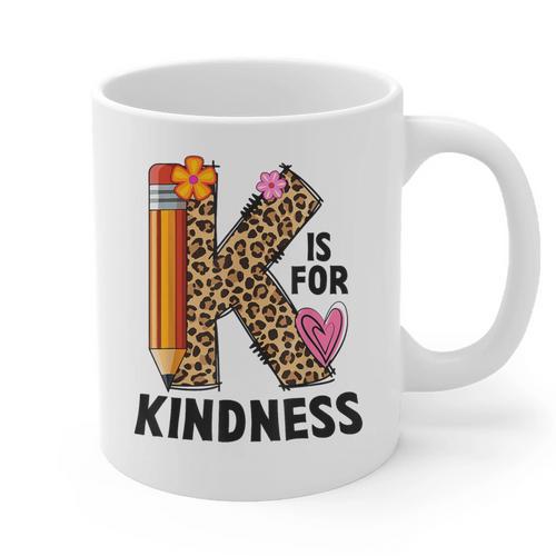 K Is For Kindness Unity Day Teacher Kids Graphic Print Coffee Mug - teacherstshirts.com UK