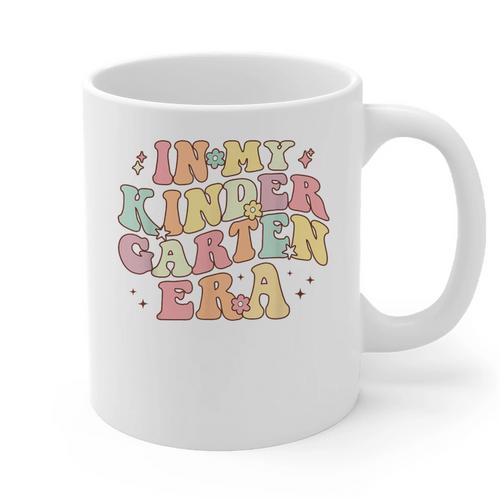 In My Kindergarten Era Retro Back To School Teacher Student Graphic Print Coffee Mug - teacherstshirts.com