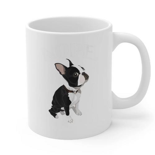 Love NOPE Boston Terrier Dog Lover Graphic Print Coffee Mug - Bostonterriersmerch.com