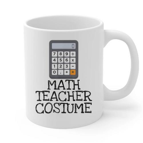 Math Teacher Costume Tshirt Halloween High School Calculator Graphic Print Coffee Mug - teacherstshirts.com AU