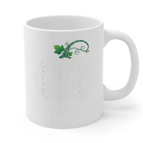 Music Notes Pumpkin Fall Music Teacher Graphic Print Coffee Mug - teacherstshirts.com AU