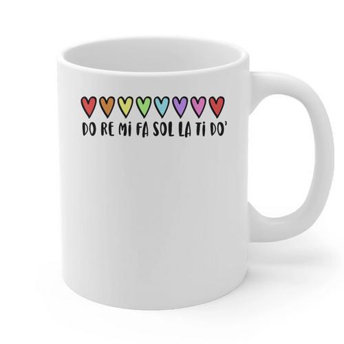 Music Teacher Hearts Music Teaching Graphic Print Coffee Mug - teacherstshirts.com AU