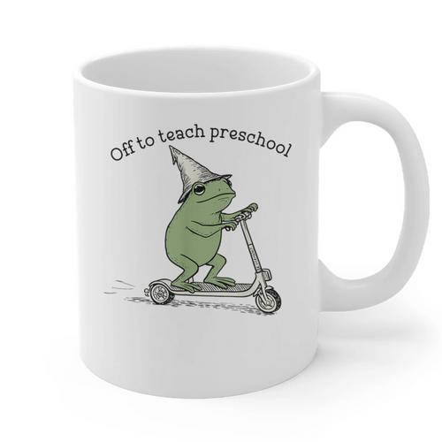 Pre K Grade Teacher Frog Back To School Preschool Graphic Print Coffee Mug - teacherstshirts.com