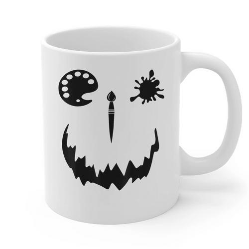 Pumpkin Artist Halloween Art Teacher Graphic Print Coffee Mug - teacherstshirts.com UK