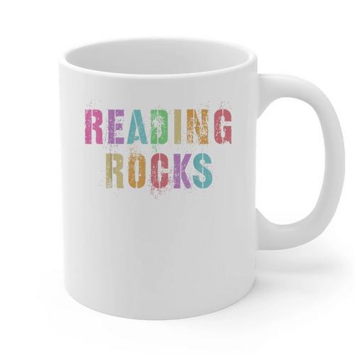 READING ROCKS English Teacher ELA ABCD Read Star Kinder Graphic Print Coffee Mug - teacherstshirts.com UK