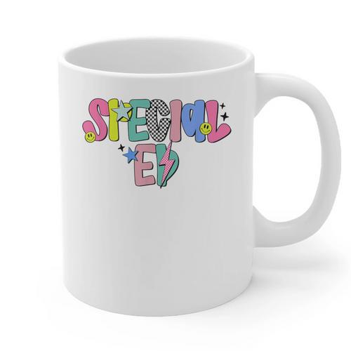 Retro Checkered Special Education Teacher Back To School Graphic Print Coffee Mug - teacherstshirts.com AU