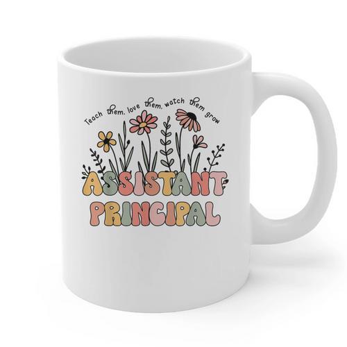 Retro Floral Assistant Principal Shirt For Teachers Day Graphic Print Coffee Mug - teacherstshirts.com AU
