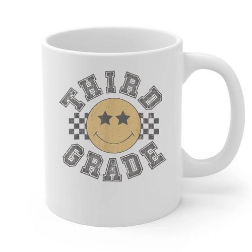 Retro Third Grade Teacher Student 1st Day Back To School Graphic Print Coffee Mug - teacherstshirts.com