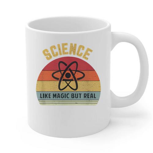 Science Like Magic But Real Science Teacher Graphics Geek Graphic Print Coffee Mug - teacherstshirts.com AU