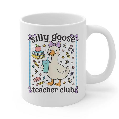 Silly Goose Teacher Club Silly Goose For Teacher Graphic Print Coffee Mug - teacherstshirts.com