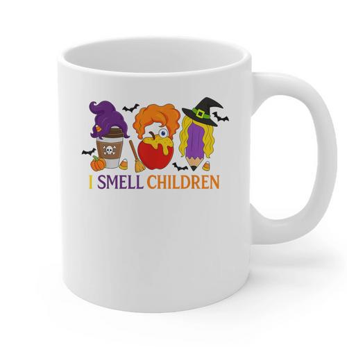 I Smell Children Witch Teacher Halloween Trick Or Teach Graphic Print Coffee Mug - teacherstshirts.com DE