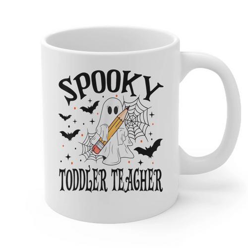 Spooky Toddler Teacher Halloween School Graphic Print Coffee Mug - teacherstshirts.com UK