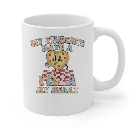 My Students Have A Pizza-My-Heart Valentines Day Teacher Graphic Print Coffee Mug - teacherstshirts.com