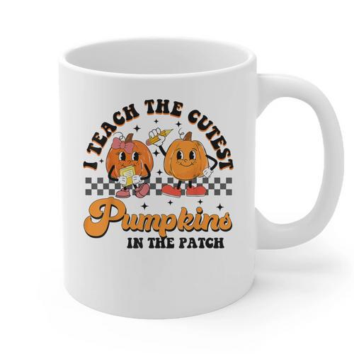 I Teach The Cutest Pumpkins In The Patch Halloween Teacher For Men Women Kids Graphic Print Coffee Mug - teacherstshirts.com AU