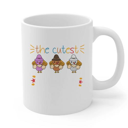 I Teach The Cutest Turkeys School Teachers Thanksgiving Graphic Print Coffee Mug - teacherstshirts.com AU