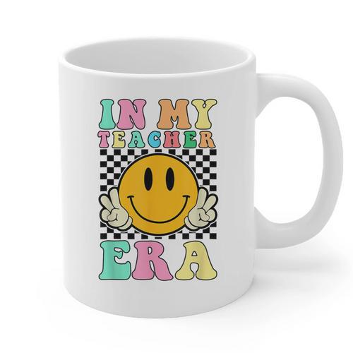 In My Teacher Era Retro Back To School Teacher Student Graphic Print Coffee Mug - teacherstshirts.com