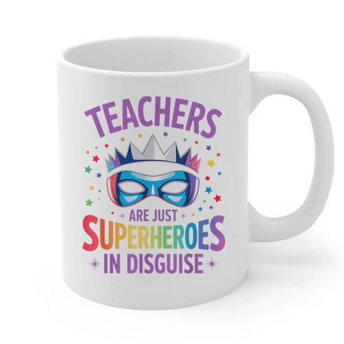 Teachers Are Just Superheroes In Disguise Back To School Graphic Print Coffee Mug - teacherstshirts.com AU