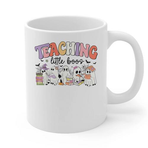 Teaching My Little Boos Teacher Ghost Teacher Halloween For Men Women Kids Graphic Print Coffee Mug - teacherstshirts.com AU