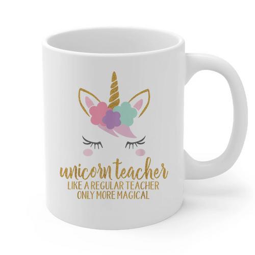 Unicorn Teacher Shirt For Women School Teacher Graphic Print Coffee Mug - teacherstshirts.com UK