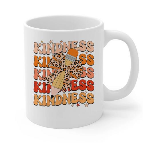 Unity Day Orange Kindness Teacher Bow Anti Bullying Be Kind Graphic Print Coffee Mug - teacherstshirts.com UK