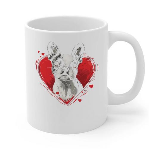 Valentine's Day Boston Terrier Dog Graphic Print Coffee Mug - Bostonterriersmerch.com