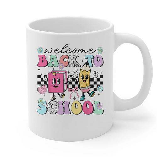 Welcome Back To School 2024 Teachers Students First Day Graphic Print Coffee Mug - teacherstshirts.com