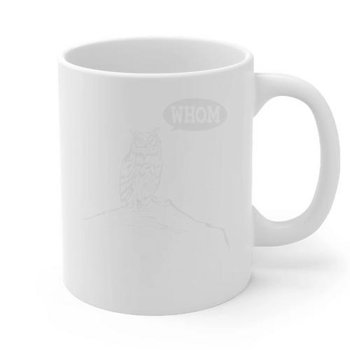 Whom Owl Grammar English Teacher Graphic Print Coffee Mug - teacherstshirts.com