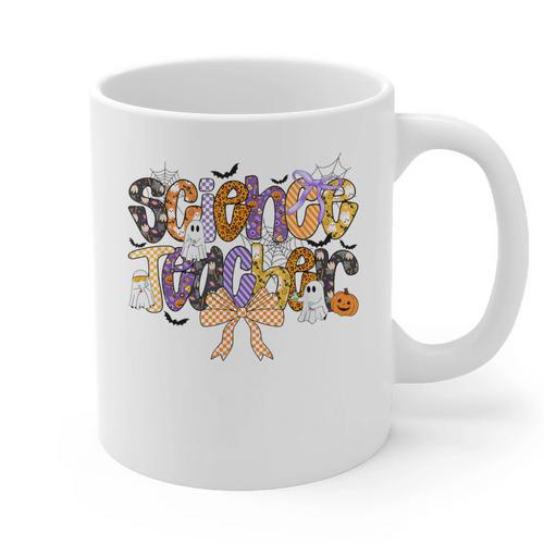 Women Spooky Science Teacher Halloween Science Stem Teacher Graphic Print Coffee Mug - teacherstshirts.com