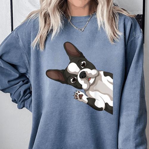 Boston Terrier Bostie Dog Kids Boys Girls Comfort Colors Sweatshirt - Bostonterriersmerch.com