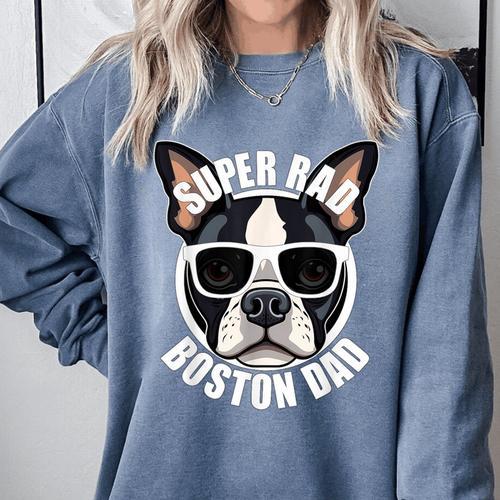 Boston Terrier Dad Father’s Day Dog Dad Men’s Comfort Colors Sweatshirt - Bostonterriersmerch.com