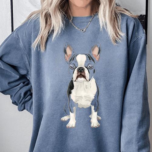 Boston Terrier Dog Motif Pet Art Boston Terrier For Men Women Kids Comfort Colors Sweatshirt - Bostonterriersmerch.com