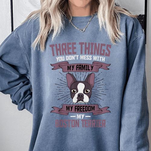 Boston Terrier Don't Mess With American Gentleman Dog Lover Comfort Colors Sweatshirt - Bostonterriersmerch.com