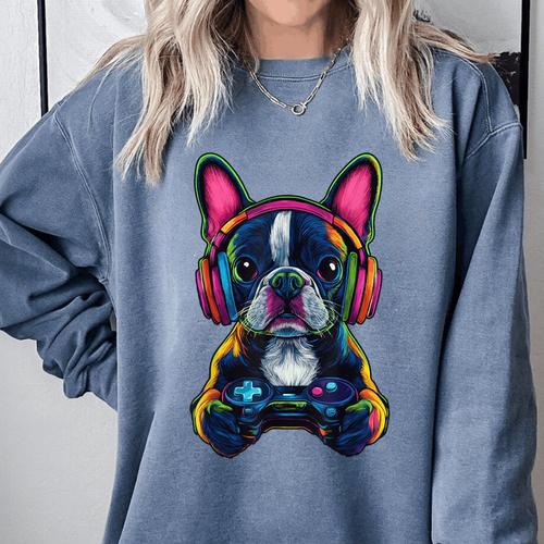 Boston Terrier Lovers Gaming Headphones Boston Terrier Comfort Colors Sweatshirt - Bostonterriersmerch.com