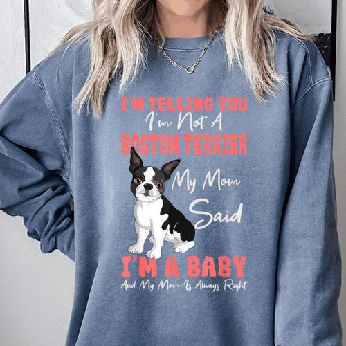 Boston Terrier Mom American Gentleman Dog Lover Mother's Day Comfort Colors Sweatshirt - Bostonterriersmerch.com