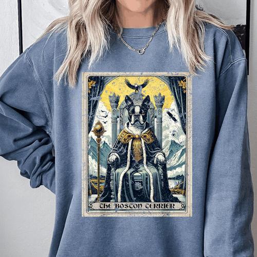 Boston Terrier Tarot Card Dog Comfort Colors Sweatshirt - Bostonterriersmerch.com