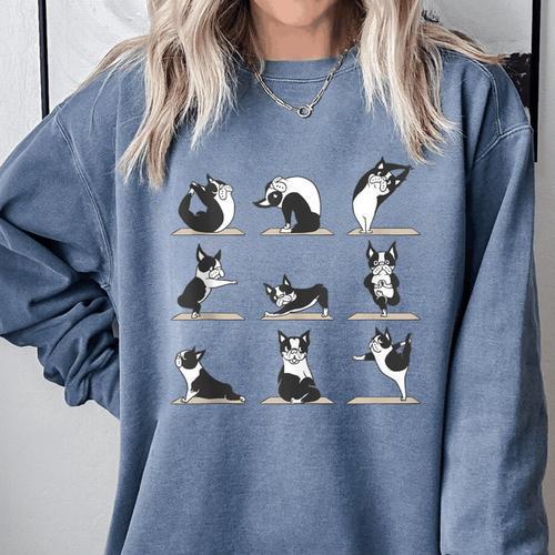 Boston Terriers Yoga Comfort Colors Sweatshirt - Bostonterriersmerch.com CA