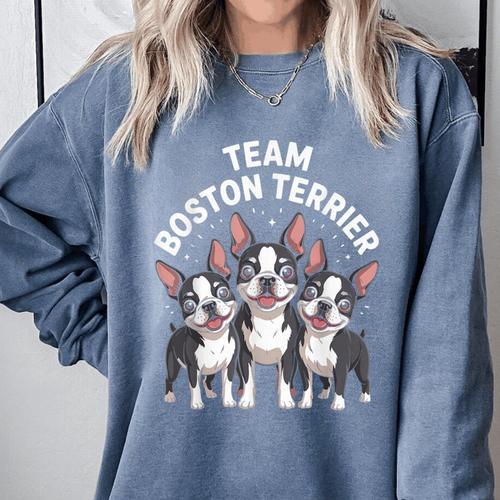 Cute Cartoon For Dog Owners Pet Team Boston Terrier Comfort Colors Sweatshirt - Bostonterriersmerch.com